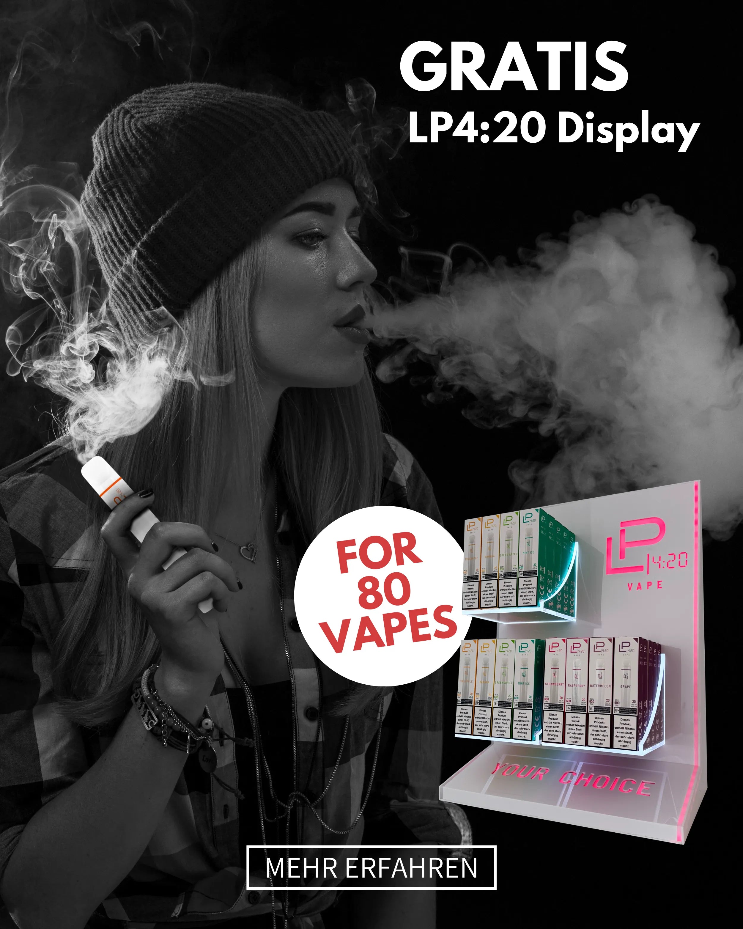 Display für 80 Vapes
