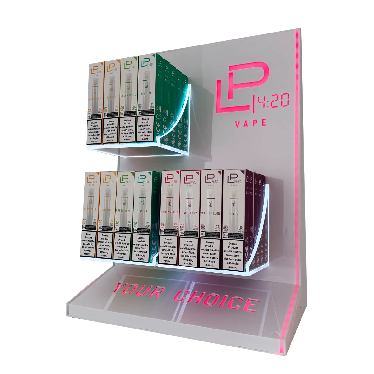 Display Aufstelle für 48 Vapes.